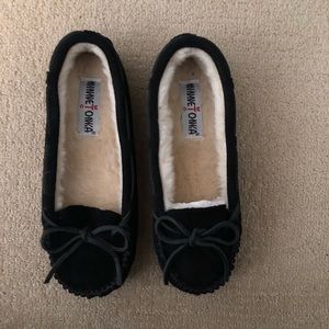 Women’s Black Suede Minnetonka Shoes